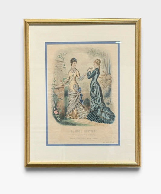 PAIR of VTG Fashion Magazine illustrations, 16"W x 20"H