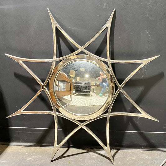 Silver Starburst Mirror, 31.25"Dia x 1.5"D