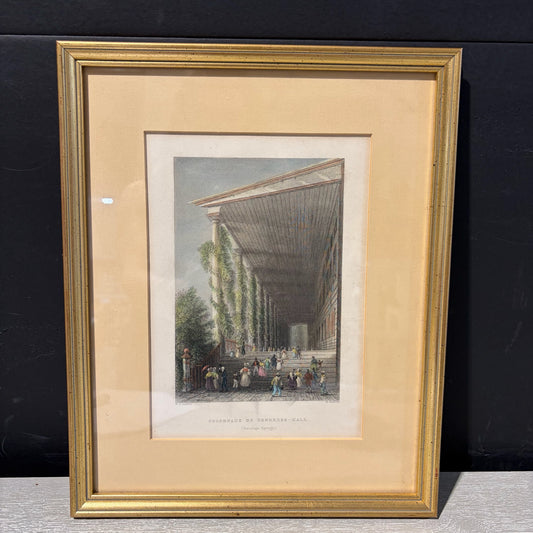 Antique Print "Collonade of Congress Hall" 10.5W" x 13H"