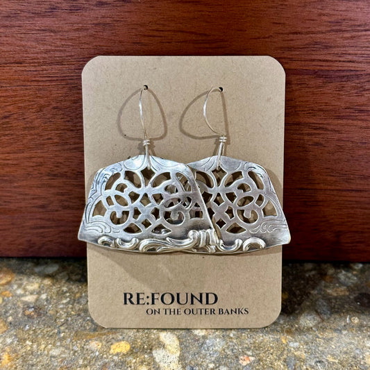 Silverplate over brass filigree earrings