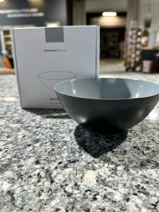 Krenit bowl, blk/gray, pressed steel,6"d