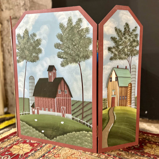 Country Living 3 Panel Fireplace Screen, Warren Kimble Art, 40" L x 30" H