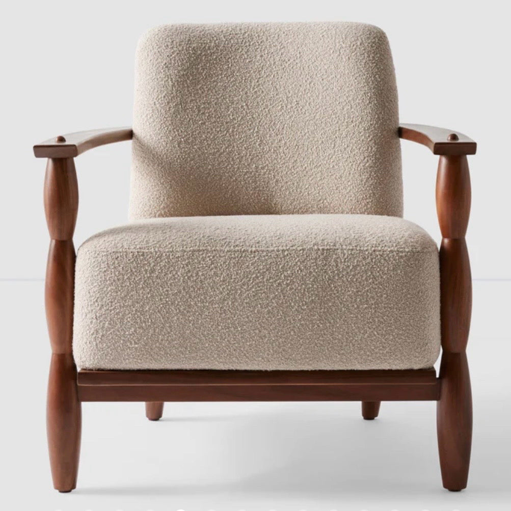NEW Leela Armchair,  Boucle Oat, 30.5"W x 31"D x 33"H