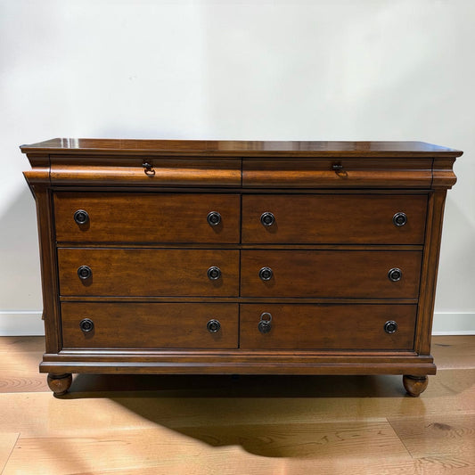 Liberty Furniture 8 Drawer Dresser,  Cherry, 64"W x 18"D x 40.5"H