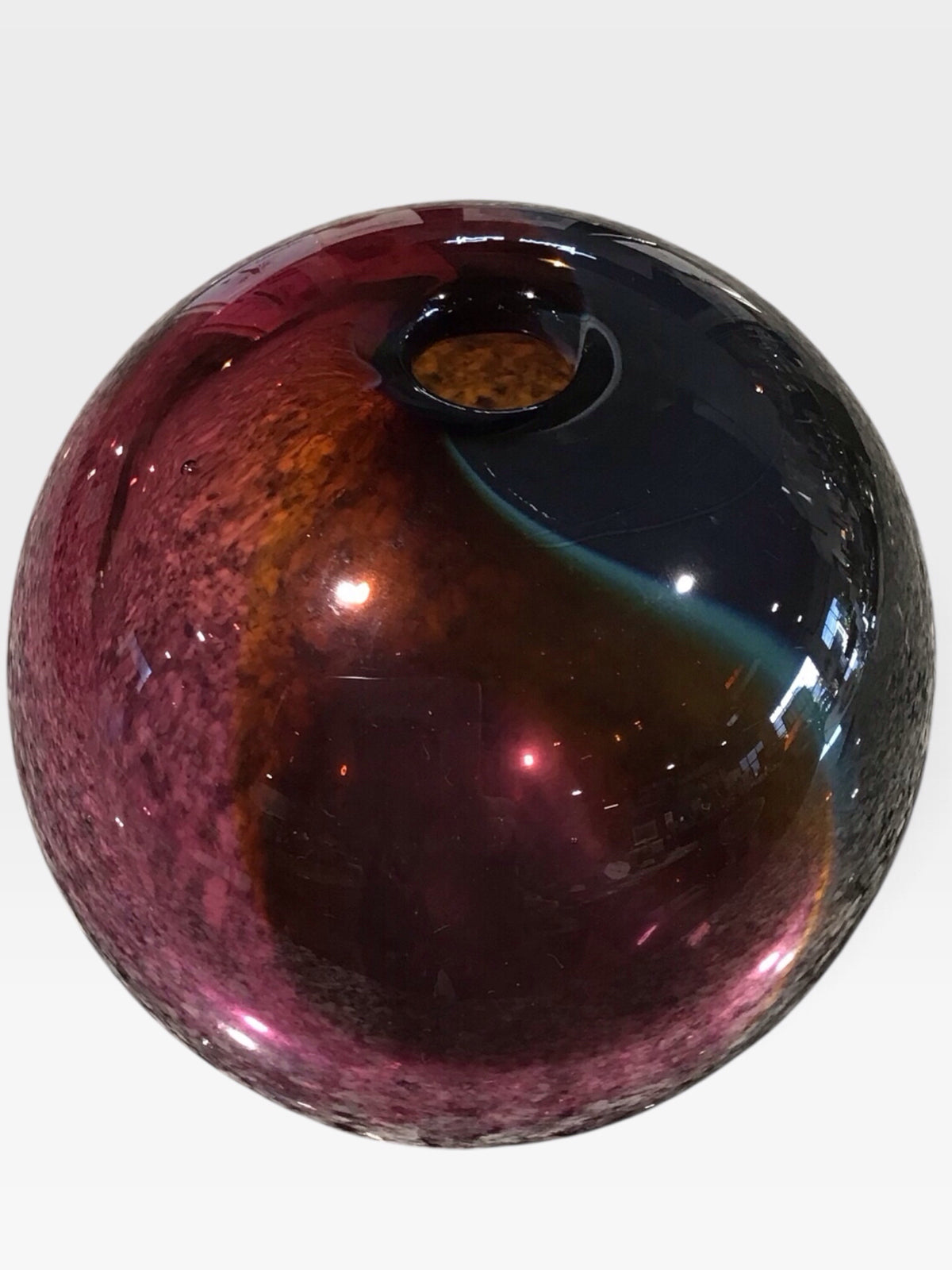 Glass Vase, Signed by Artist Jerry Hovanec, 5"W x 5.5"H