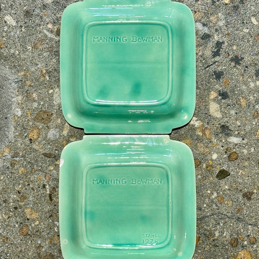 AS-IS Pair of Manning Bowman Square Split Dishes, Green, 5.5" L x 3.5 W x 6" H