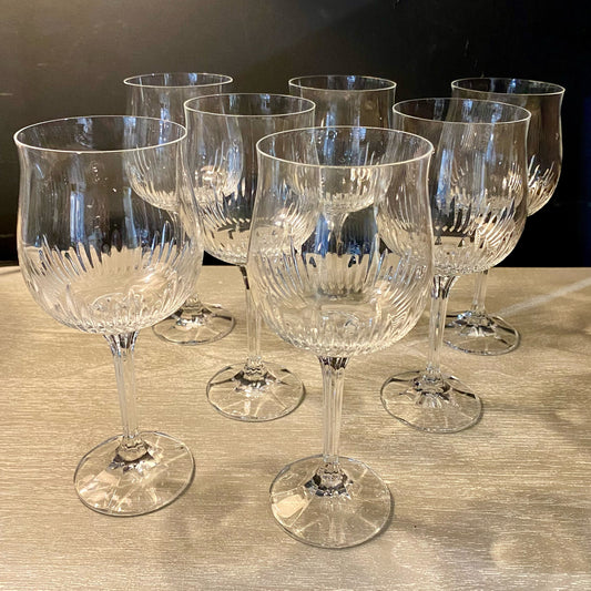 Bohemia Crystal Wine Glases set of 7, 7.5"H x 3"Dia