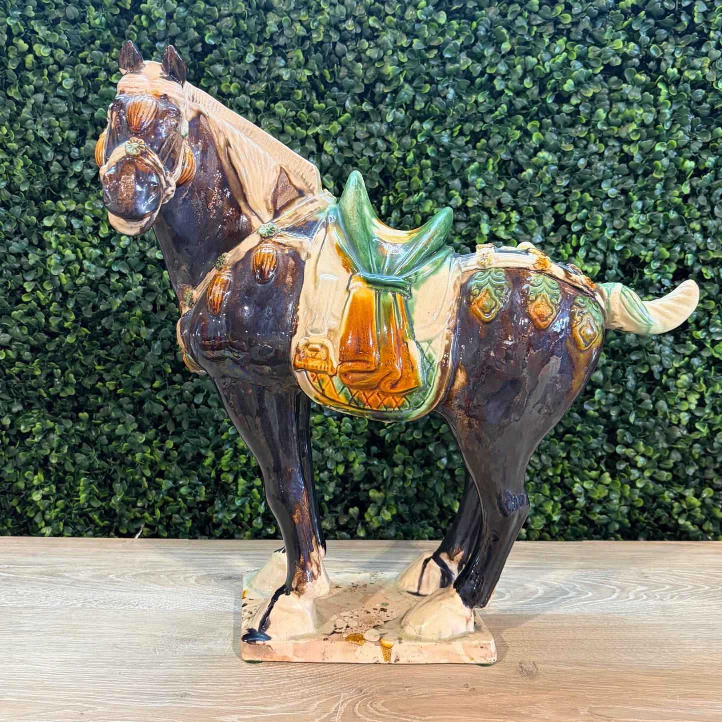 Ceramic 'Tang Horse' Figurine, 15"H x 15"W x7"D