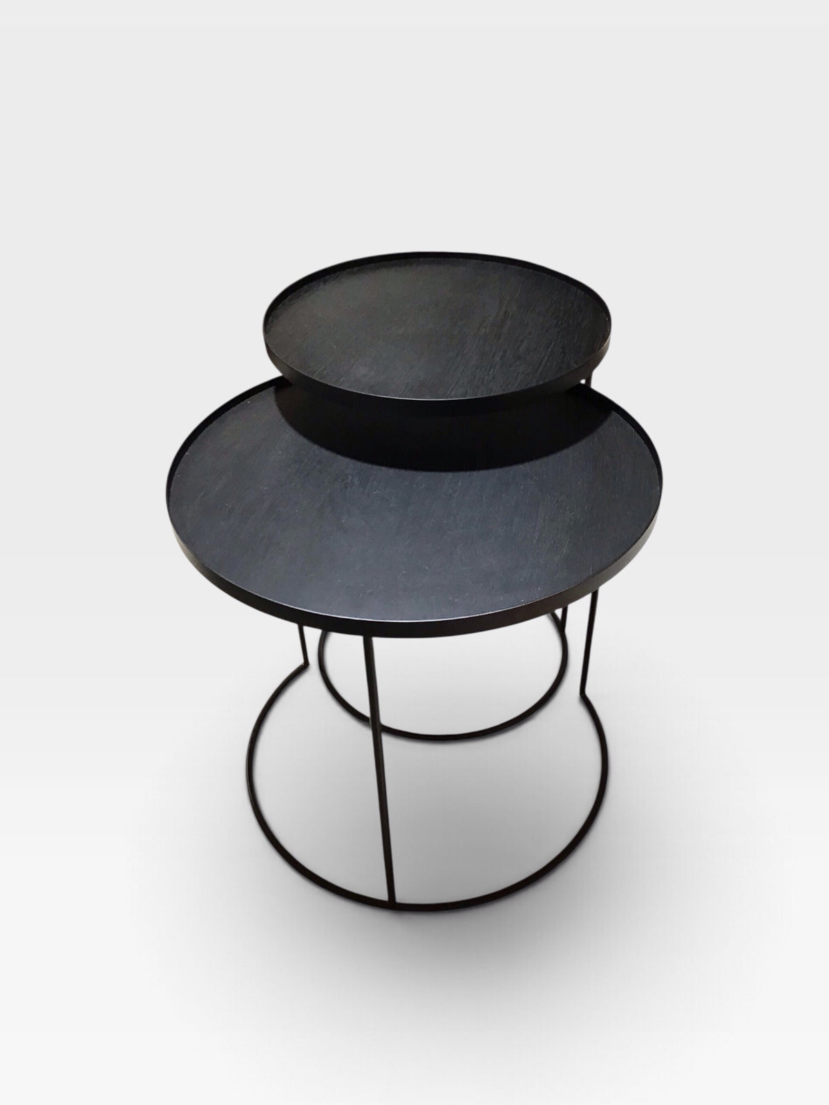 Ethnicraft Round Tray Side Table Set, 24.5"W x 24.5"D x 22.5"H