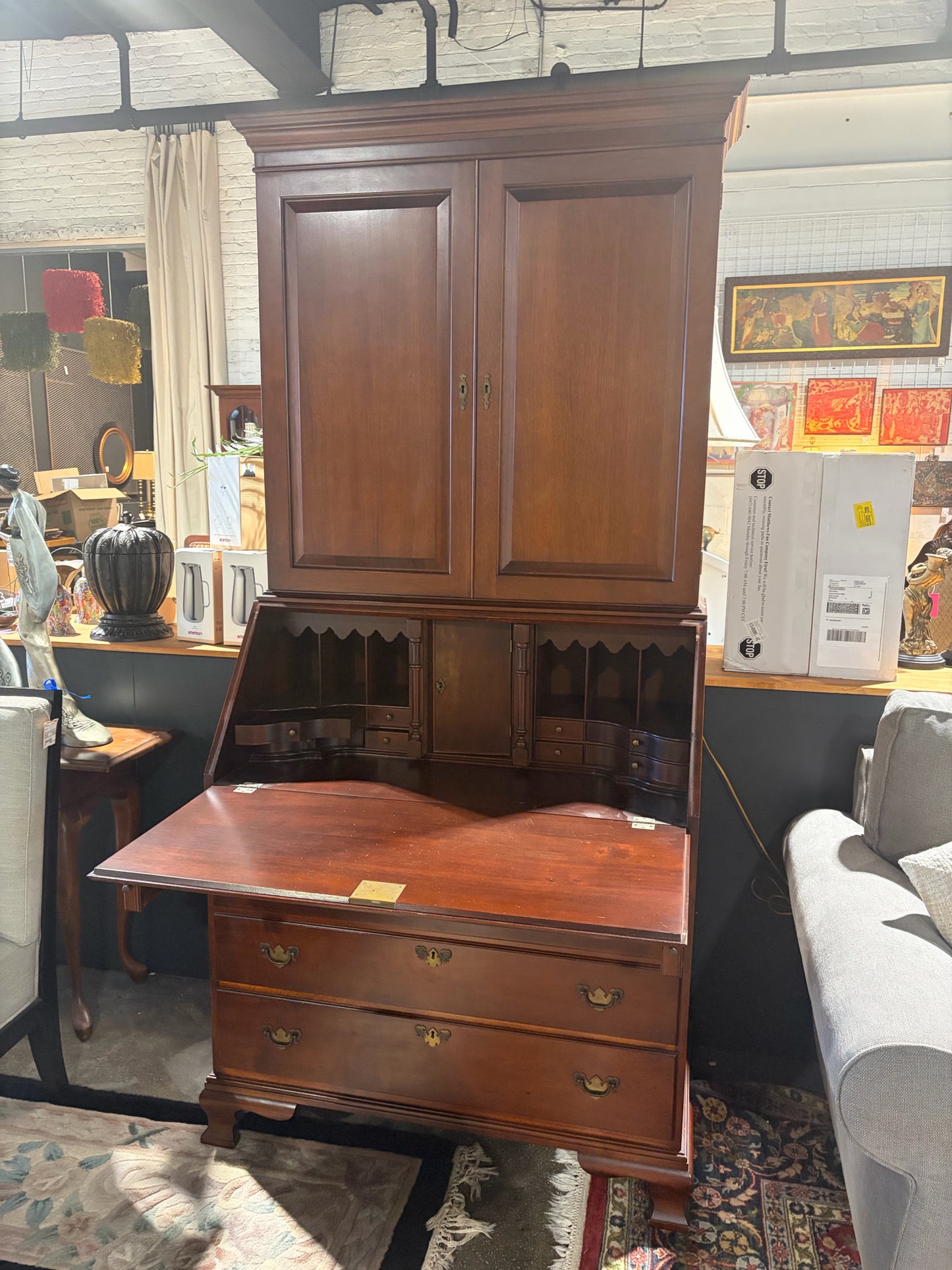 Heirlooms Authentic Reproductions by Craftique Secretary, 81"H x 39"W x 20"D