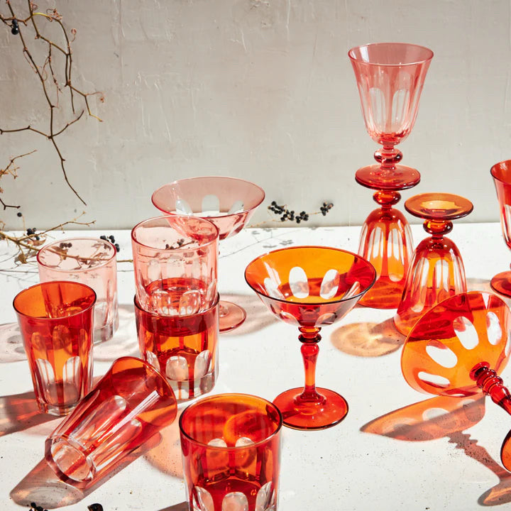 Set of Two Rialto Old Fashion Glasses, Kitten Pink, 12 Oz