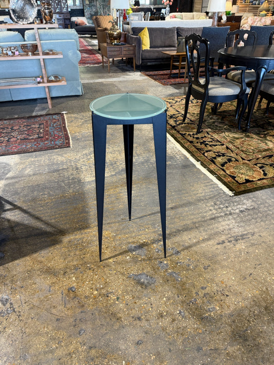 Frosted glass/black art or plant stand, 12" W x 12"D x 32"H