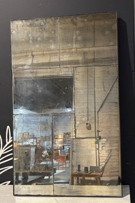 Industrial Patchwork Destressed Mirror, 44.25"H x 27.25"W x 1.5"D