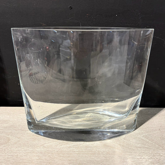 Heavy Clear Crystal Vase, 12"W x 5"D x 10"H