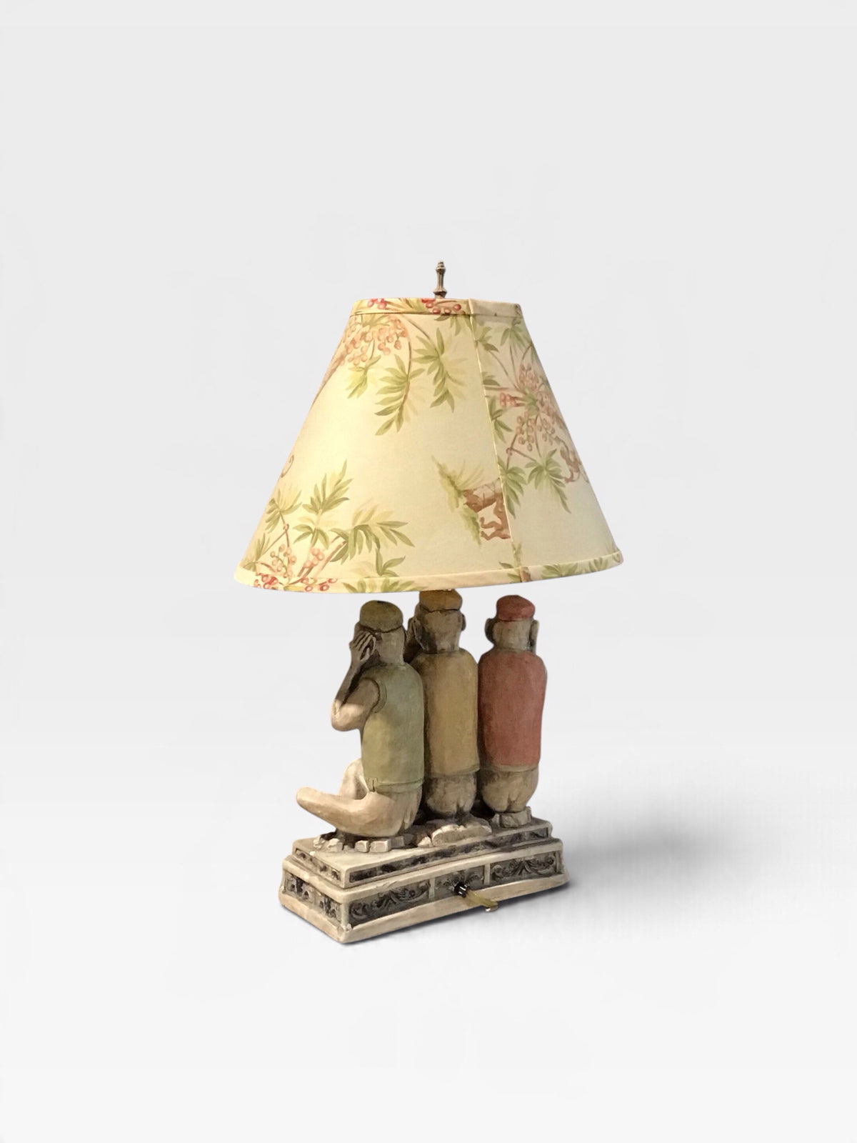 VTG Plaster Base Lamp with Monkeys 15"W x 10"D x 23"H