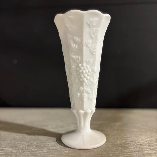 Vintage Westmoreland Milk Glass Vase 3.75" D x 8.5" H
