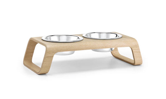 Mia Cara Dog Feeder w/2 bowls, 22.8 in W x 10.2 in D x 6.7 in H