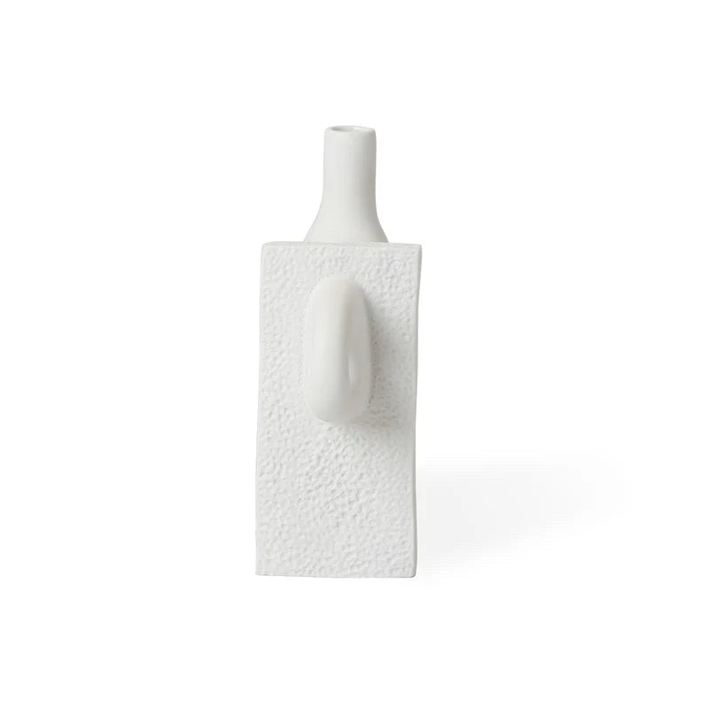 Paradox Small Vase, Jonathan Adler, White Porcelain, 10" W x 4" D x 7" H