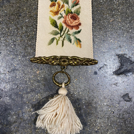 Vintage Needlepoint Bell Pull, 70"L x 8.5"W x .25"D