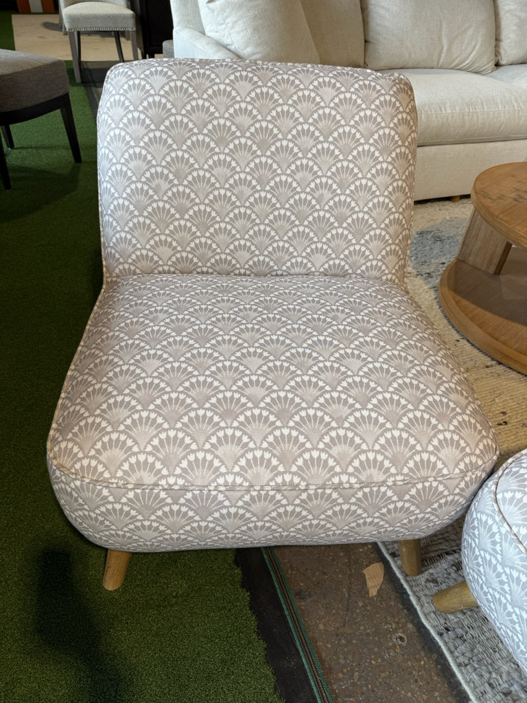 PAIR of gray/white occasional chairs