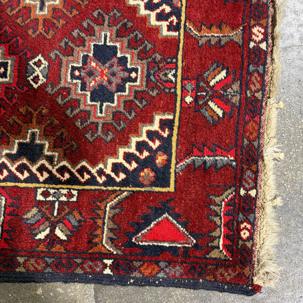 VTG Hand Knotted Persian Runner, Reds, 10'L x 2'4"W .5"H