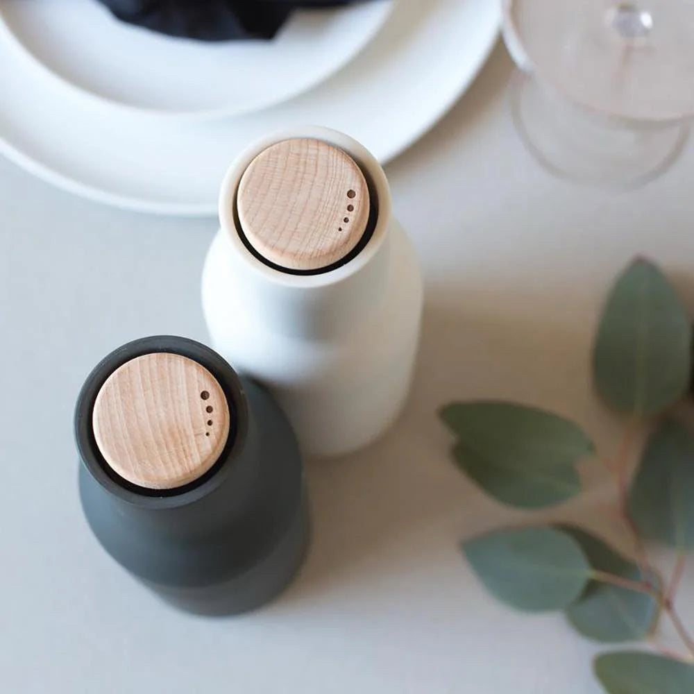 Set of 2 Audo Copenhagen Salt & Pepper Bottle Grinders, Carbon & Ash, 8" H