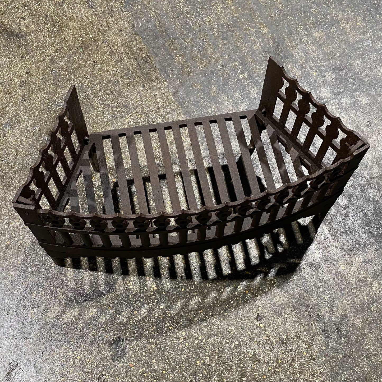 Iron Fireplace Grate, 22.25"W x 10.5"D x 10.25"H
