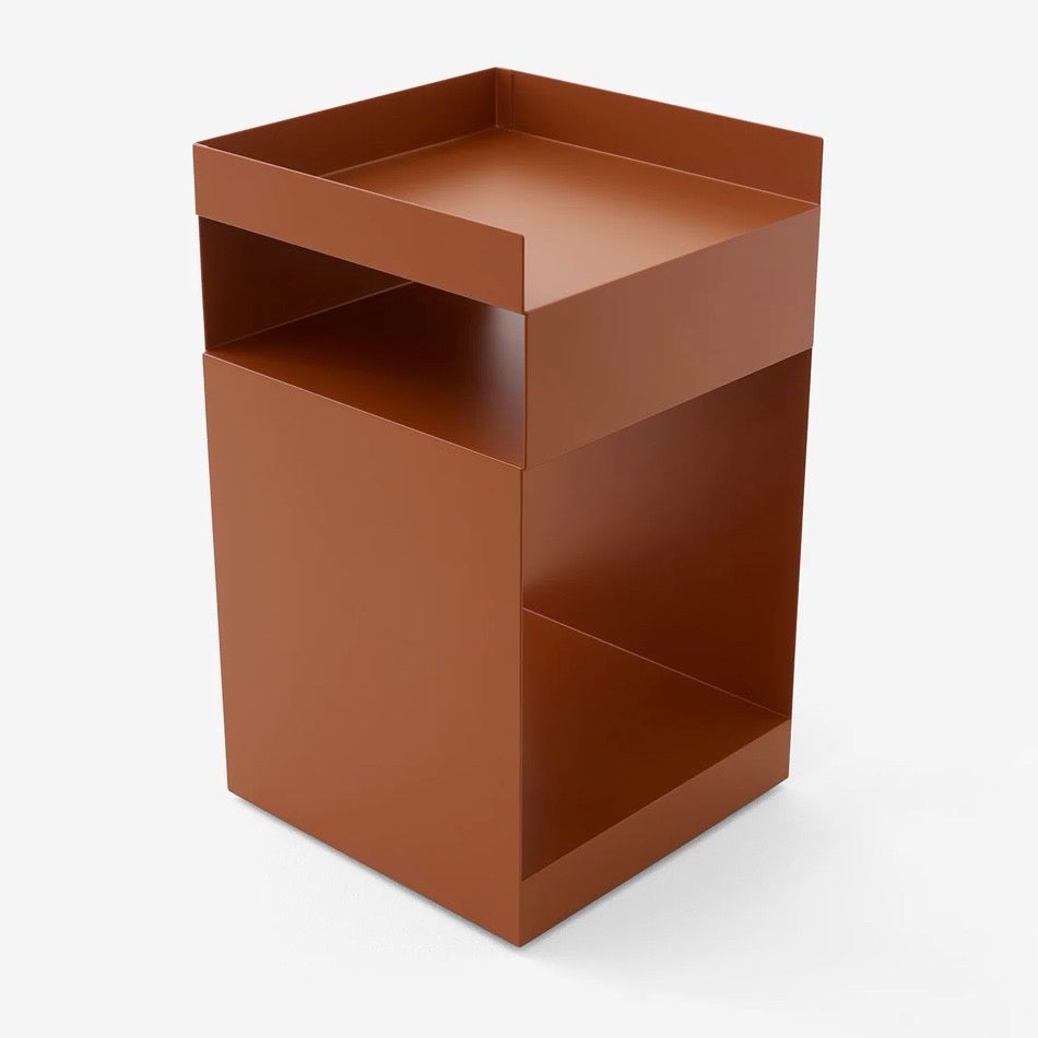 Rotate Trolley Storage Table, Terracotta, 13.8"W x 13.8"D x 23.25"H