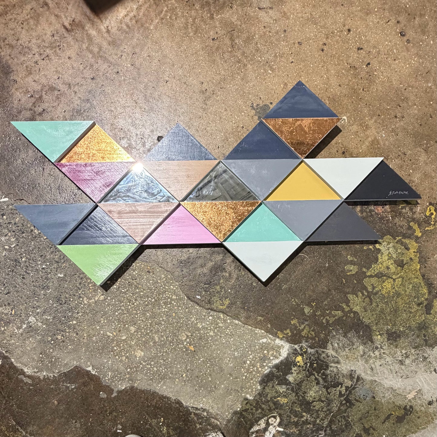 Tremulous Triangle Wall Art  by Stephen Fontaine, 56.5"W x 28"H x 2"D