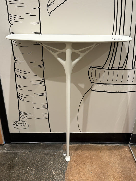 AI console by Phillippe Starck, white, (AS IS), 29.5'W x 9"D x 34.6"H