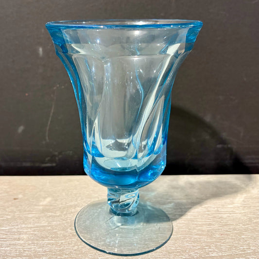 5 VTG Fostoria Jamestown Blue Footed Ice Tea Glasses, 4.25"Dia x 6"H