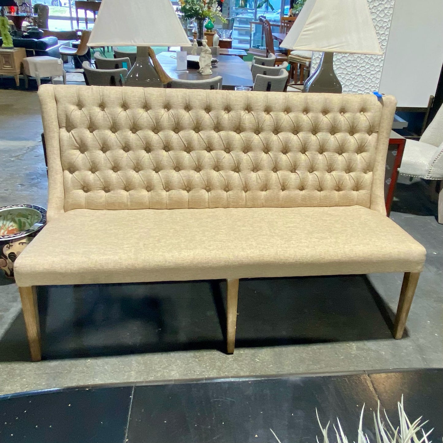 Tufted Upholstery Banquet Dining Bench 65"W x 24"D x 40.5" H