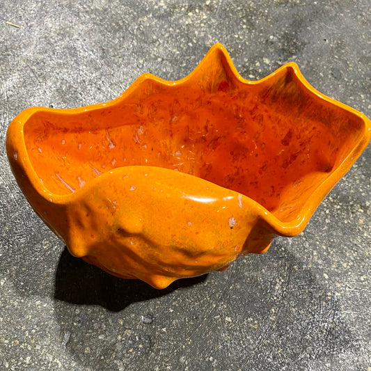 MCM Ceramic Shell Bowl, Atomic Orange, 7.5" W x 5" D x 5" H