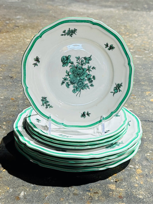 SET of 8 (total) Rosenthal  Selb-Plossberg 'Green Bloom' dinner & salad plates