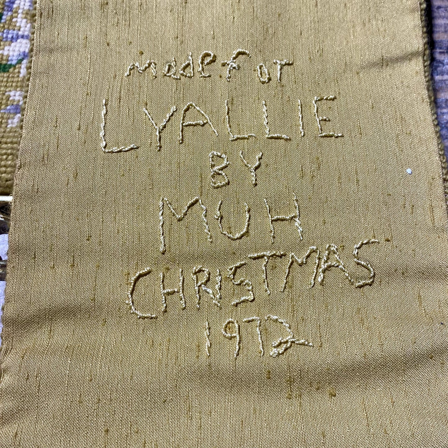 Vintage Needlepoint Bell Pull, 70"L x 8"W x .25"D