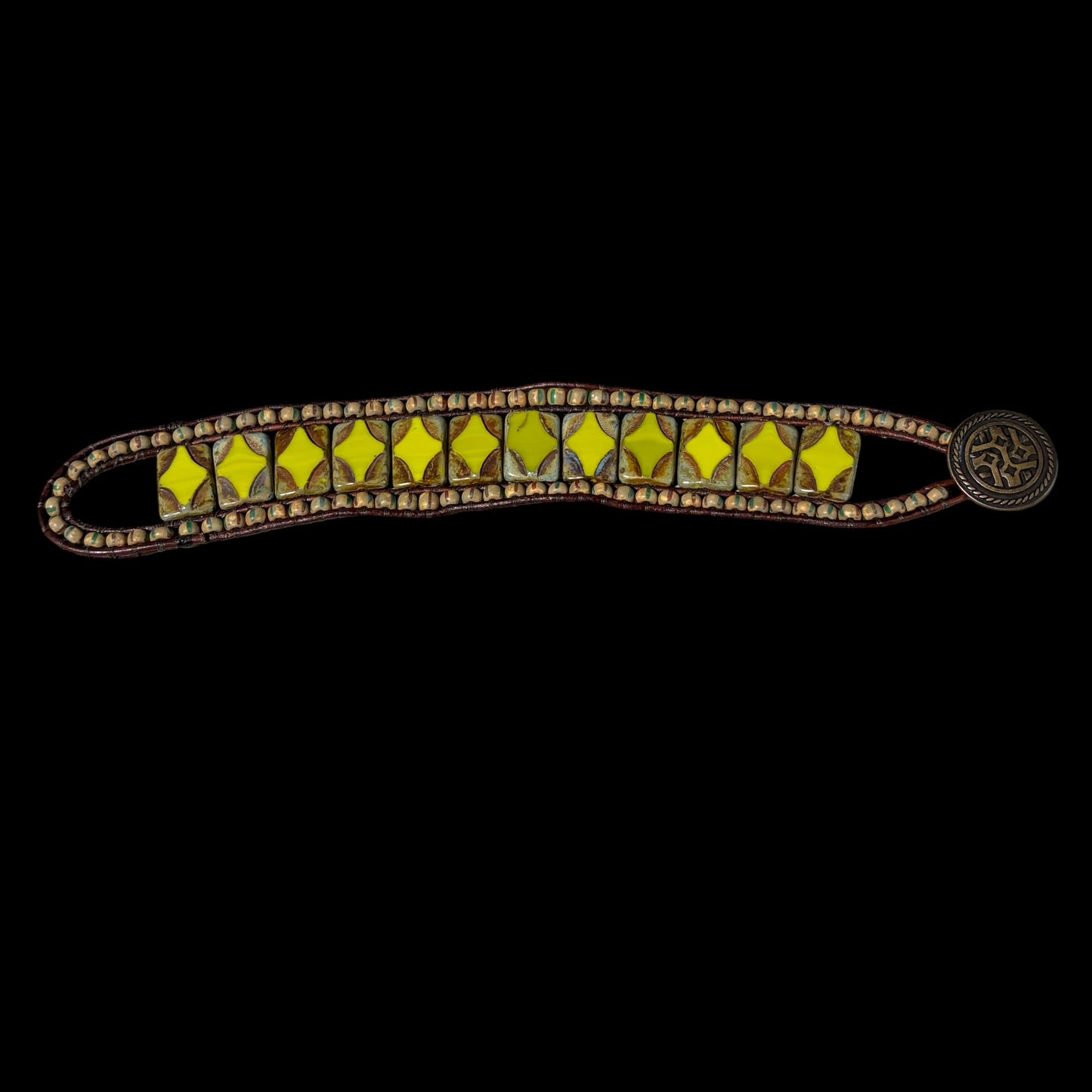 Bohemian Picasso Beaded Cuff by Carrie Prince