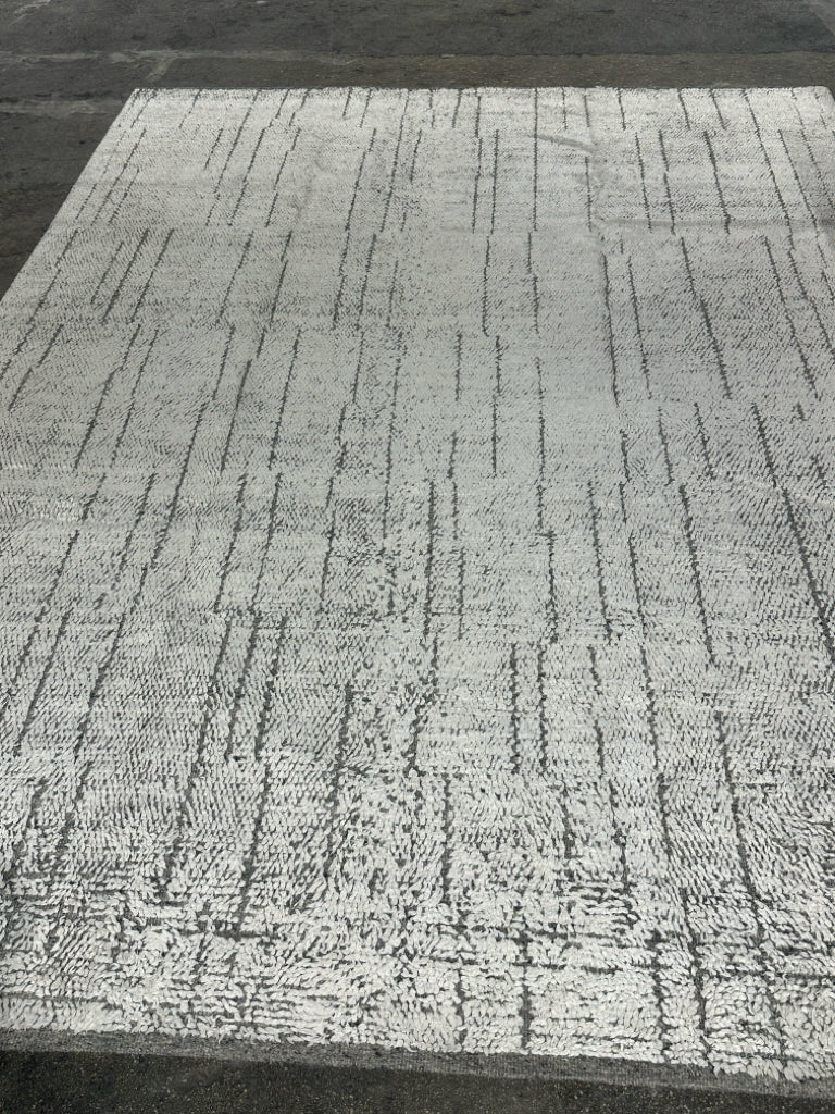 Ivory/grey wool, handknotted rug