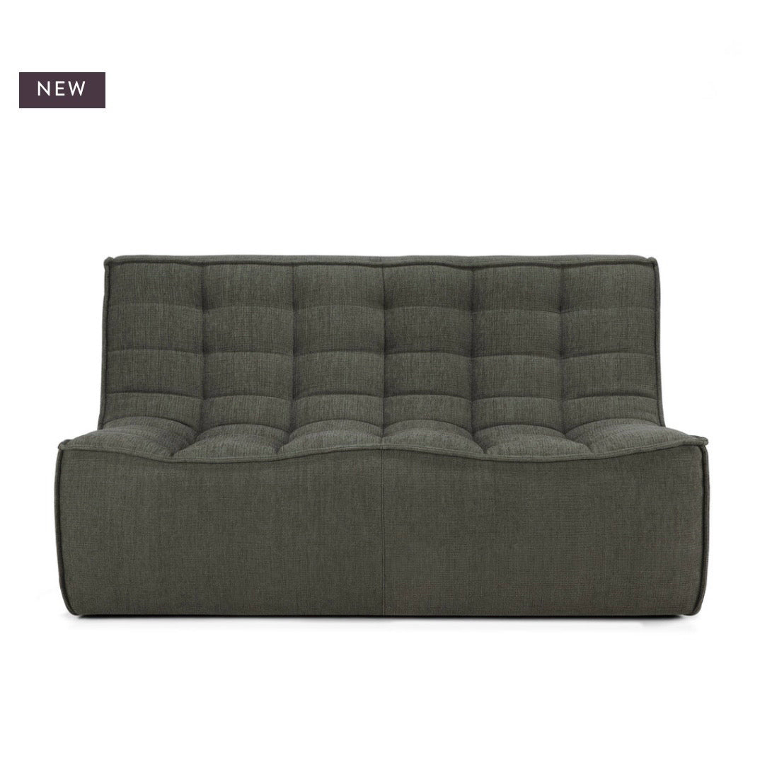 NEW N701 - 2 Seater Sofa Module & Corner, Moss Eco Fabric, 91.5"L x 36"D x 30"H