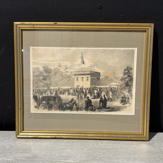 Antique Print "NY State Agricultural Fair", 12.5W" x 11H"