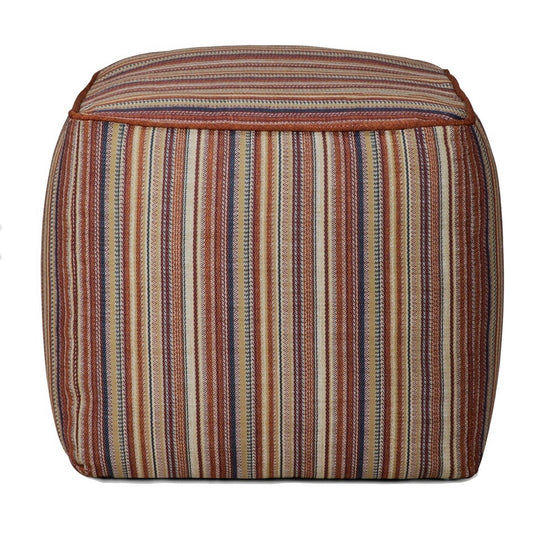 Zahara Outdoor Pouf, Terra, 19.5"W x  19.5"D x 17.5"H