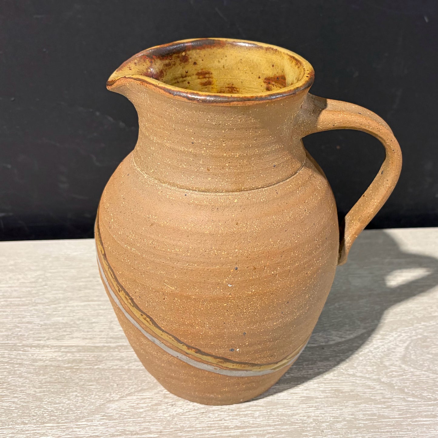 Hand Crafted Ceramic Stoneware Pitcher, 7"W x 5.5"D x 8"H