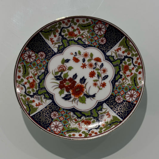Imari Plate blue,green,gold 6.25" D x .5" H