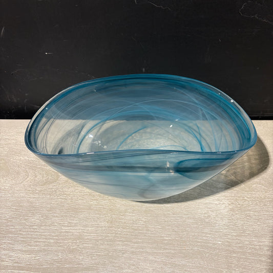 Blown Folded Glass Bowl, 14"W x 8"D x 7"H