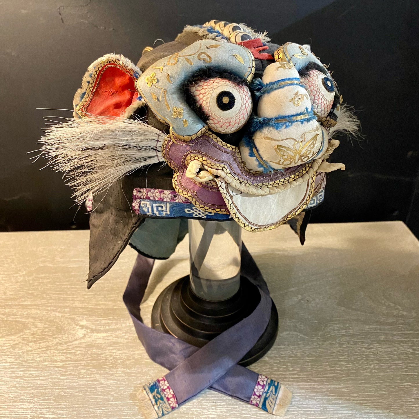 Anitque Chinese Dragon Mask Hat, Small