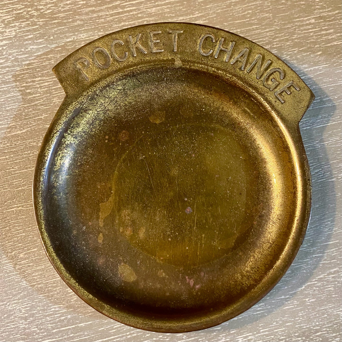 Vintage Brass Pocket Change,  4.5"W x 5.1"D x .5"H