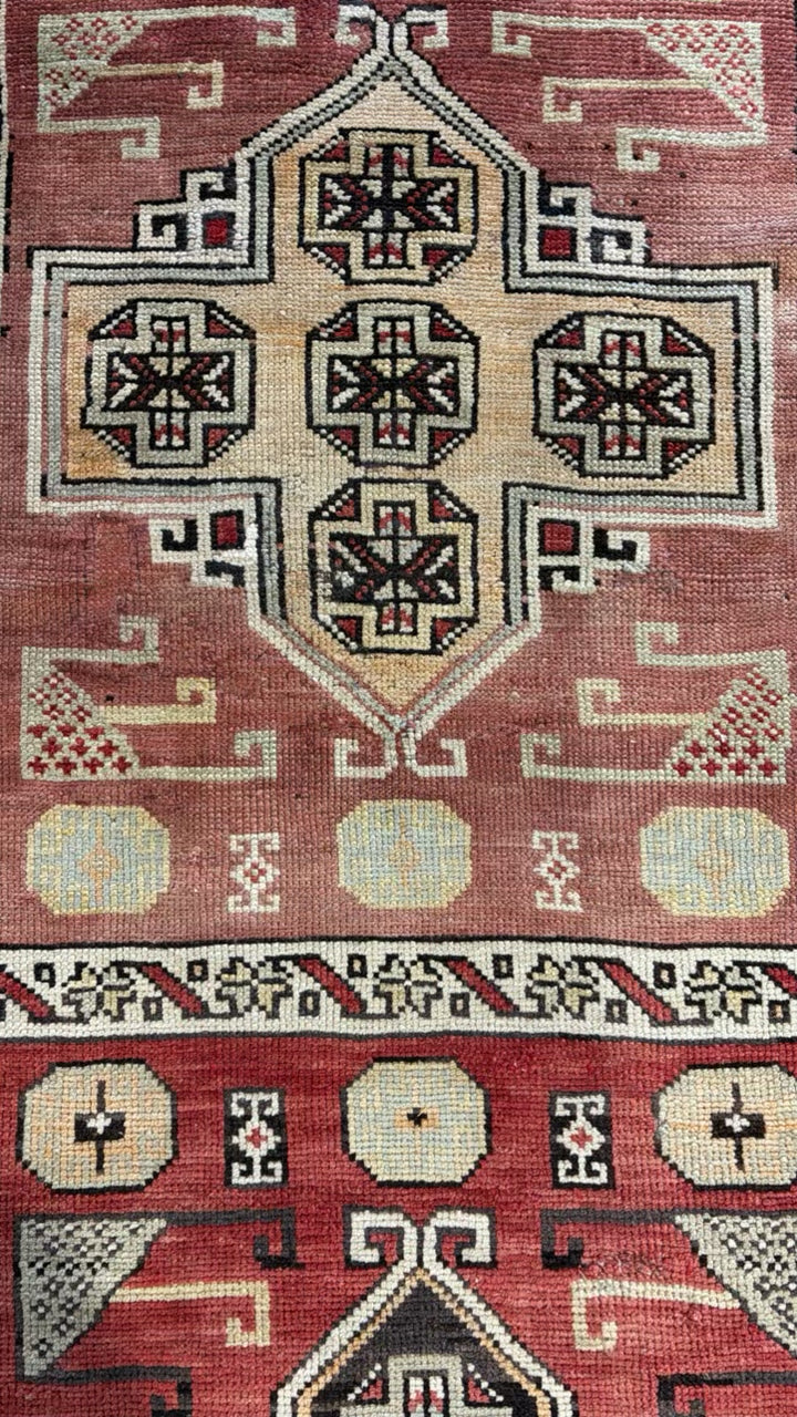 Handwoven Turkish Wool Runner, 3"W x 14'2"L