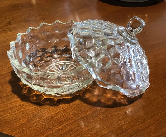 Fosteria American Lidded Candy Dish 5.25" dia x 5" H