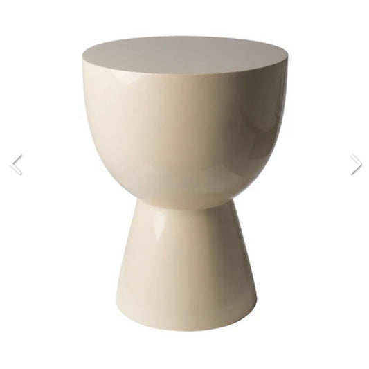 POLSPOTTEN Tip Tap Stool/Side Table, Beige, 14 Dia x 18.1"H