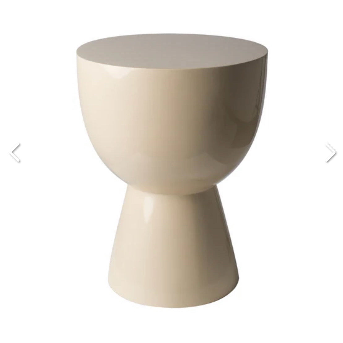 POLSPOTTEN Tip Tap Stool/Side Table, Beige, 14 Dia x 18.1"H
