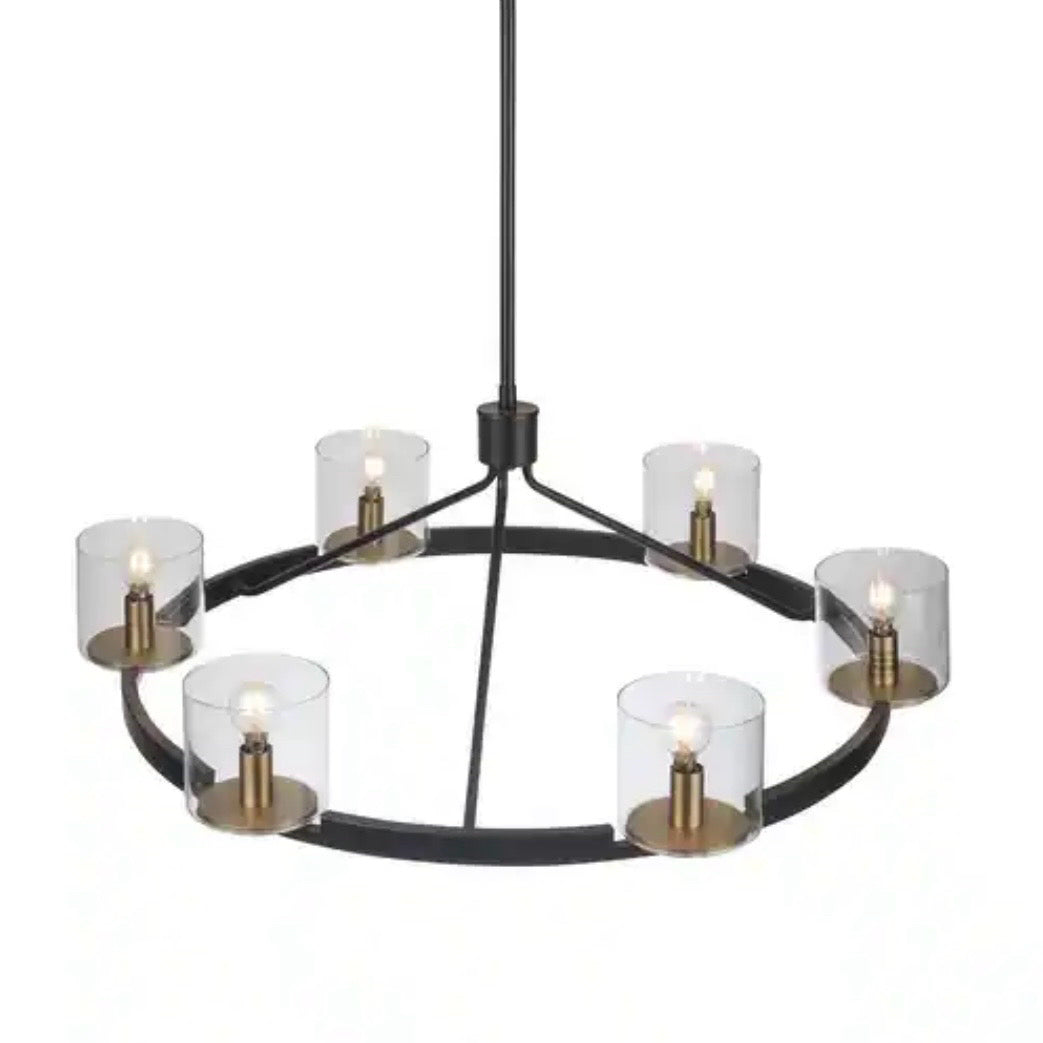 Contemporary Chandelier, 25"Diameter, Adj. Height